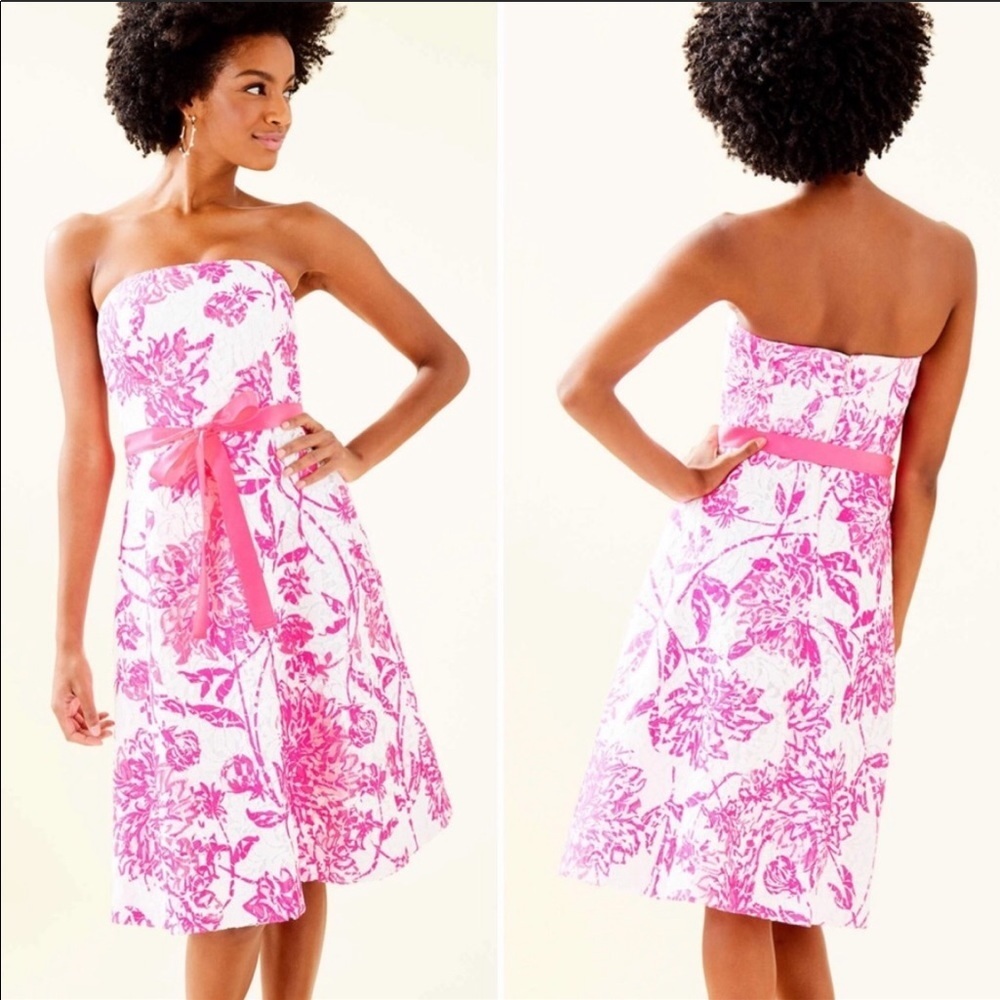 NWT Lilly Pulitzer strapless Sienna Dress size 00 - Picture 2 of 5